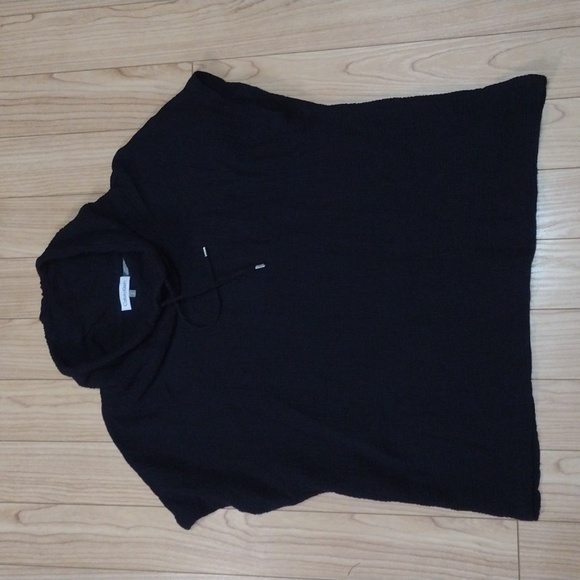 Calvin Klein Cowl Neck Sleeveless Black Muslin Top Size Large - Picture 3 of 7